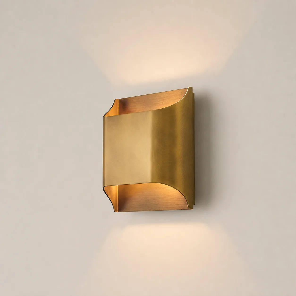 Gilded Curved Metal Wall Sconce custom sconces