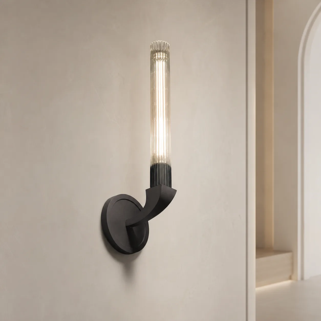Twilight Ribbed Glass Wall Sconce image 3