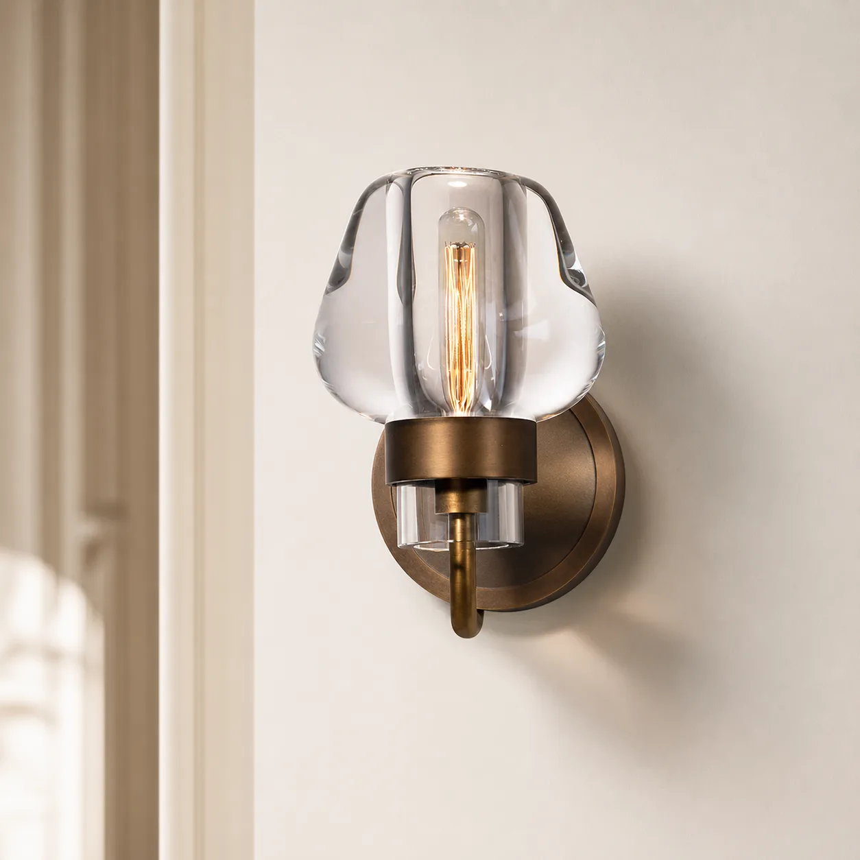 Lustrous Crystal Brass Wall Sconce custom sconces