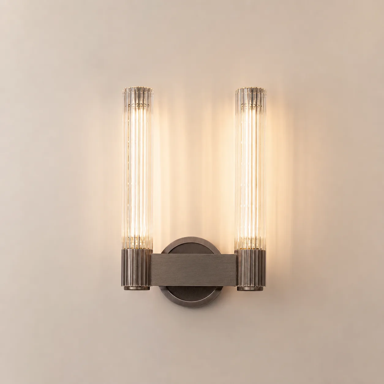 Luminous Ribbed Glass Wall Sconce image 6