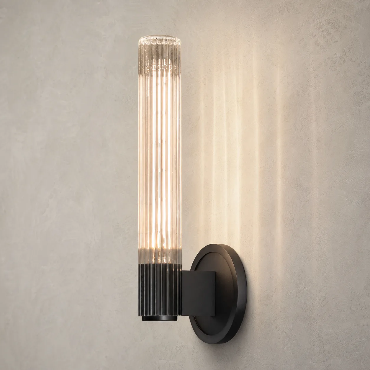 Ribbed Glass Cylinder Wall Sconce image 5