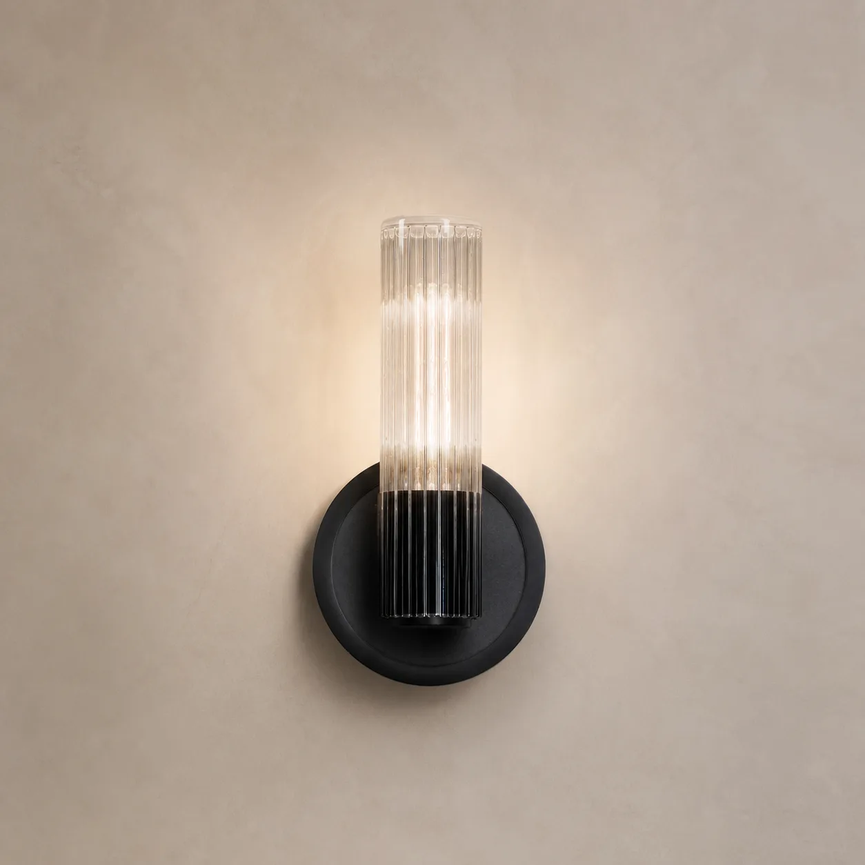 Ribbed Glass Cylinder Wall Sconce image 3