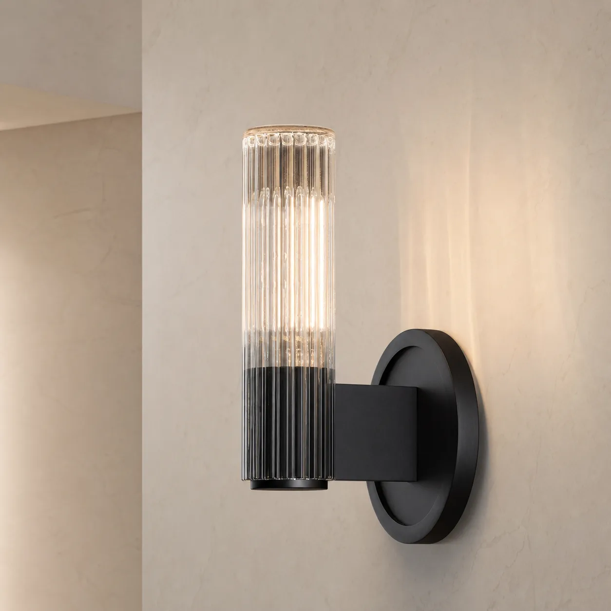 Ribbed Glass Cylinder Wall Sconce custom sconces