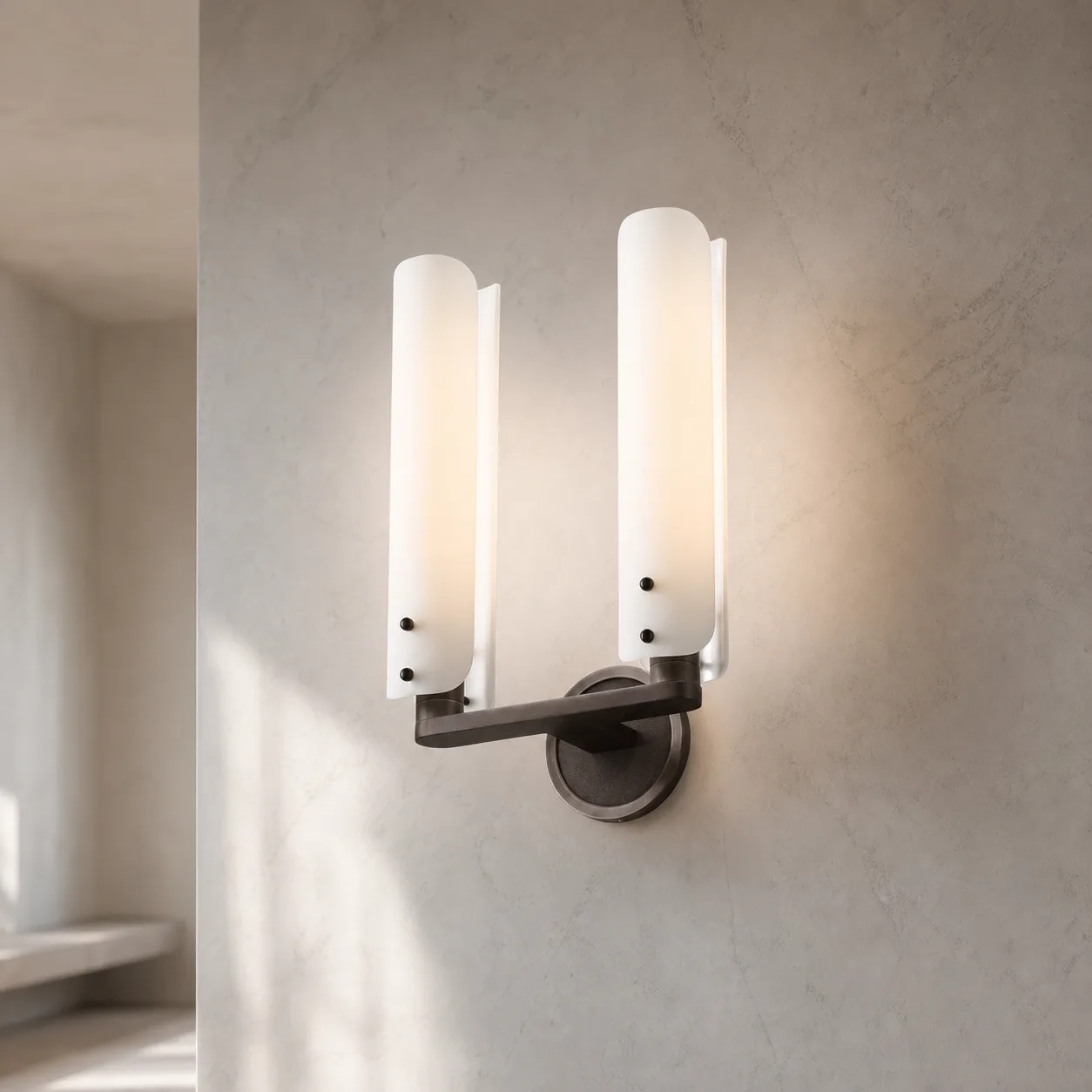 Luminous Frosted Glass Wall Sconce image 2