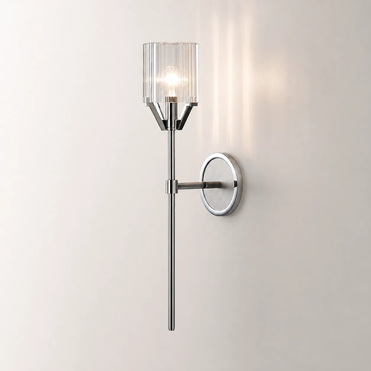 Lustrous Fluted Glass Wall Sconce image 2