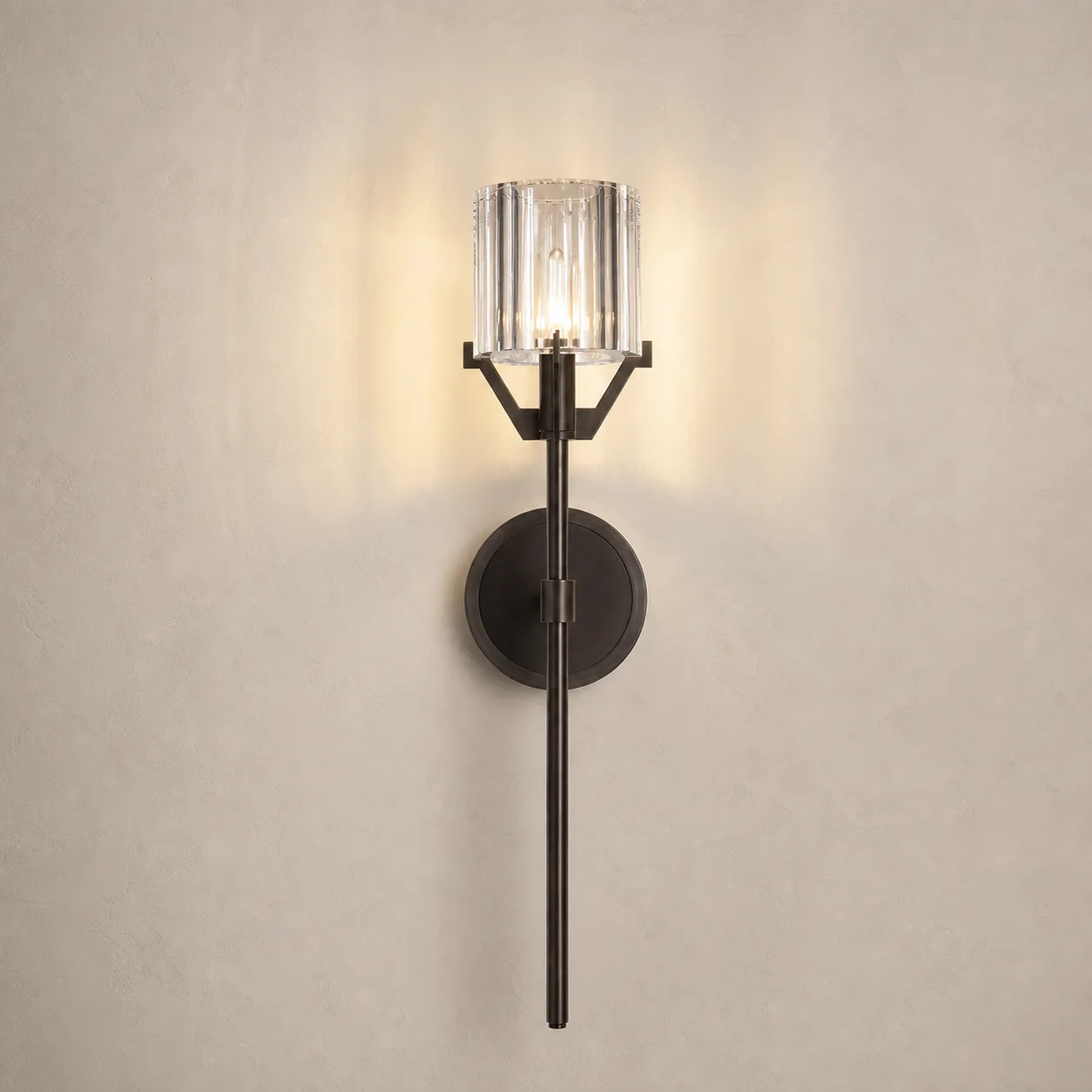Lustrous Fluted Glass Wall Sconce image 5