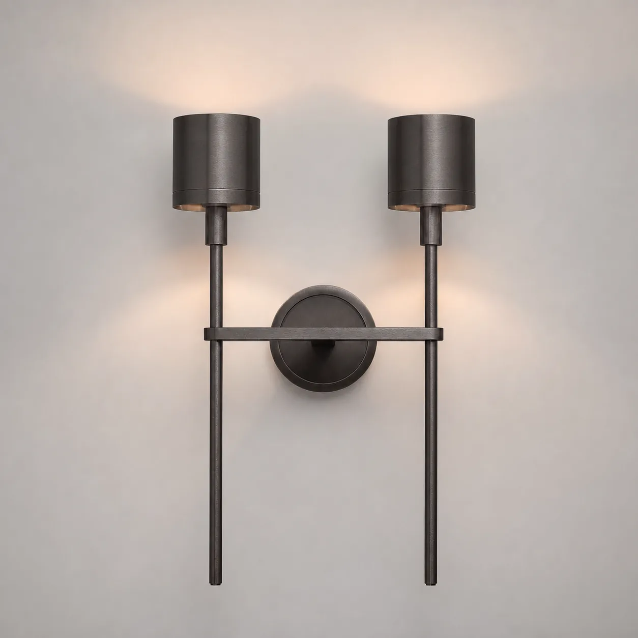 Sculpted Bronze Twin Wall Sconce image 4
