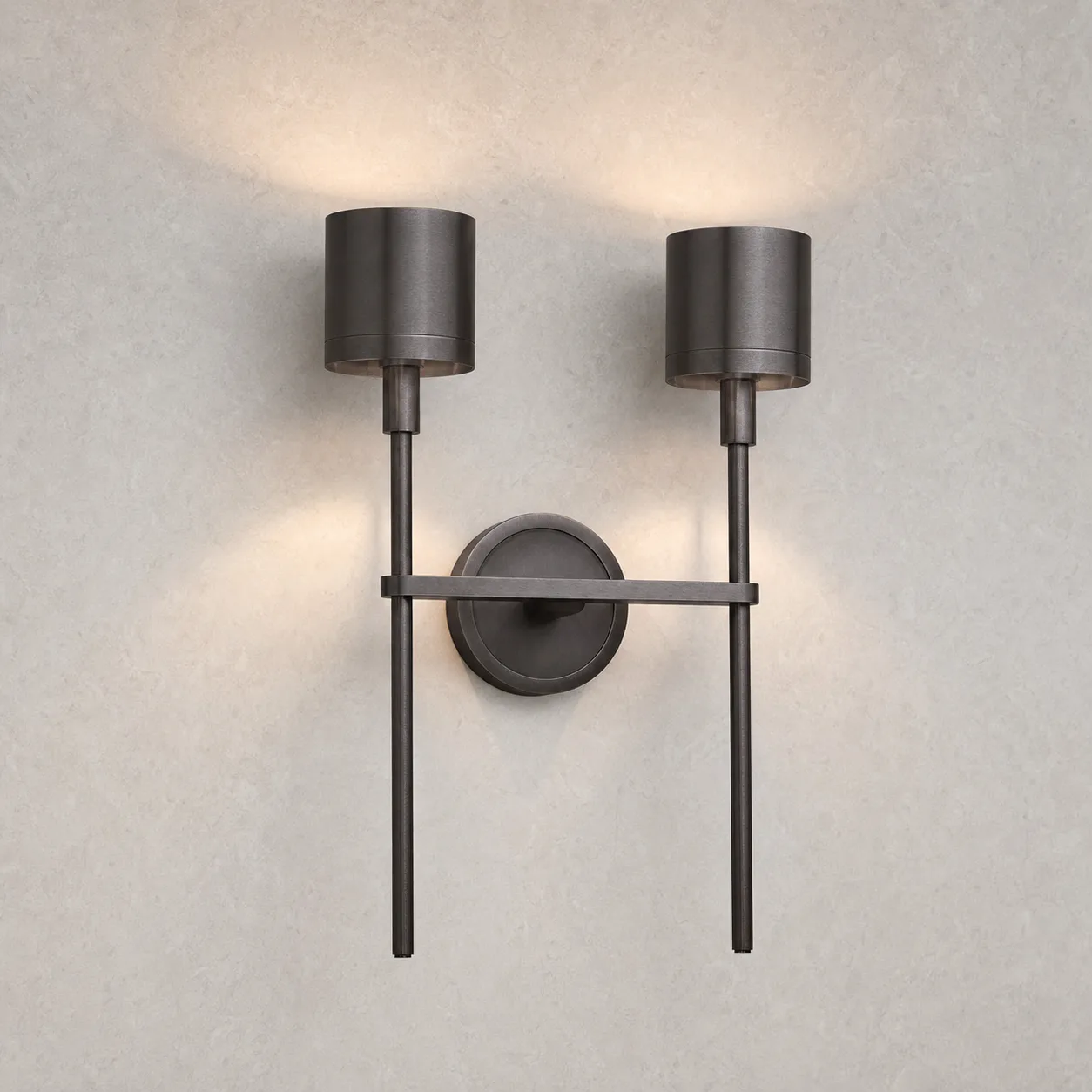 Sculpted Bronze Twin Wall Sconce image 5