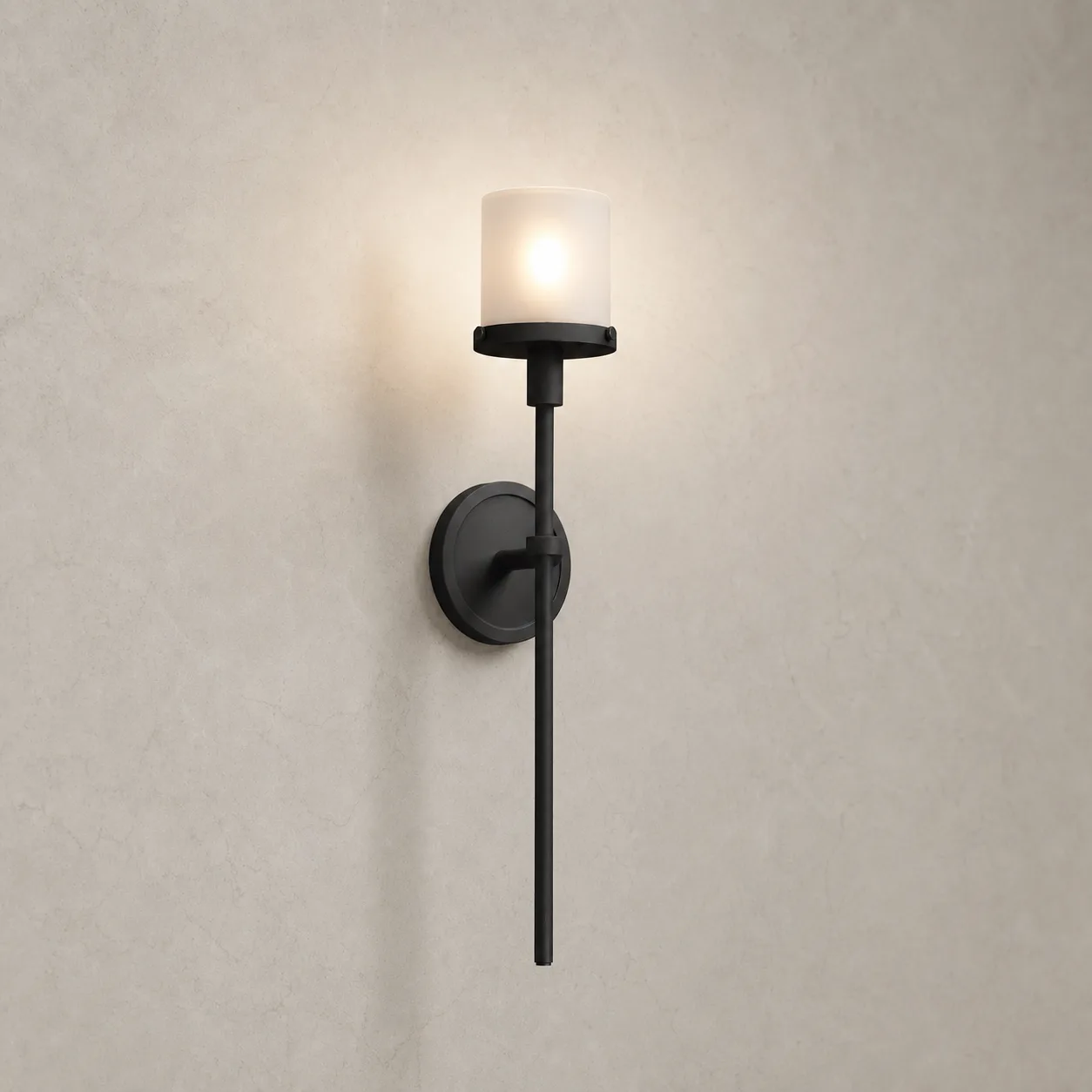 Noir Frosted Glass Wall Sconce image 2