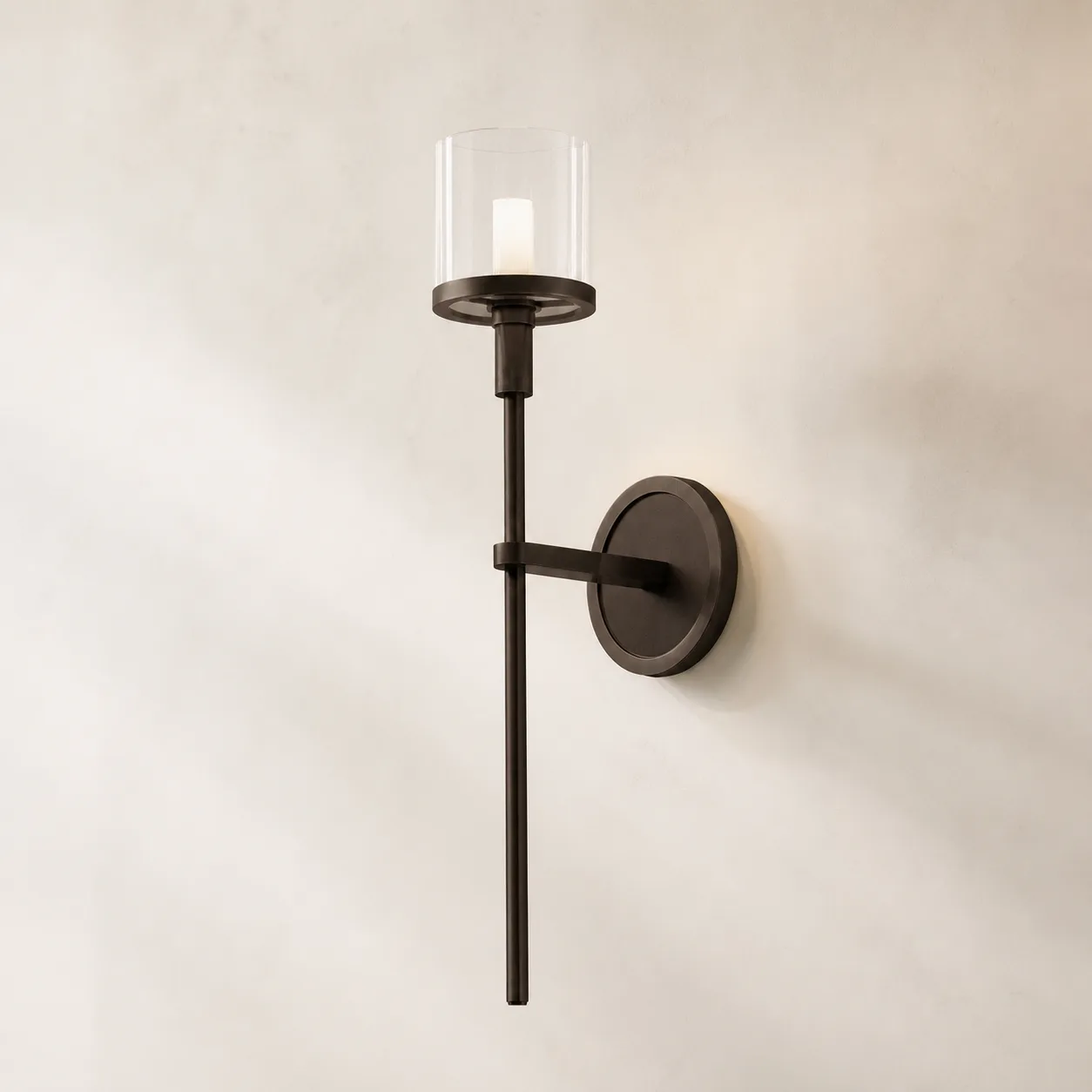Aged Bronze Cylinder Wall Sconce custom sconces