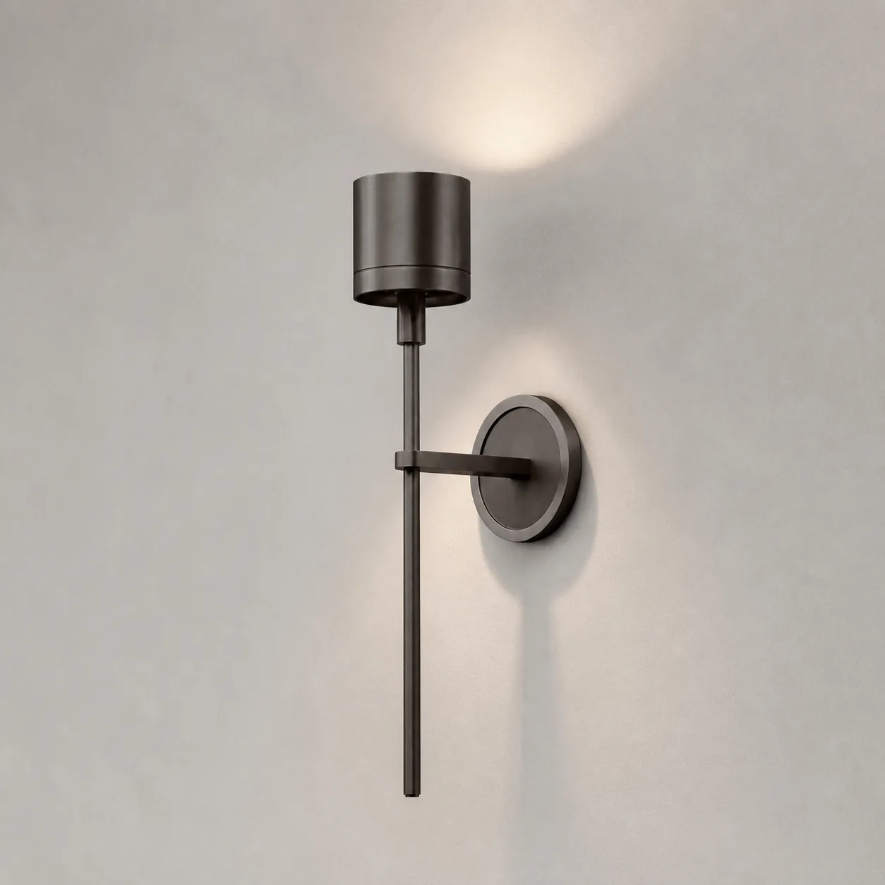 Aged Bronze Cylinder Wall Sconce image 3