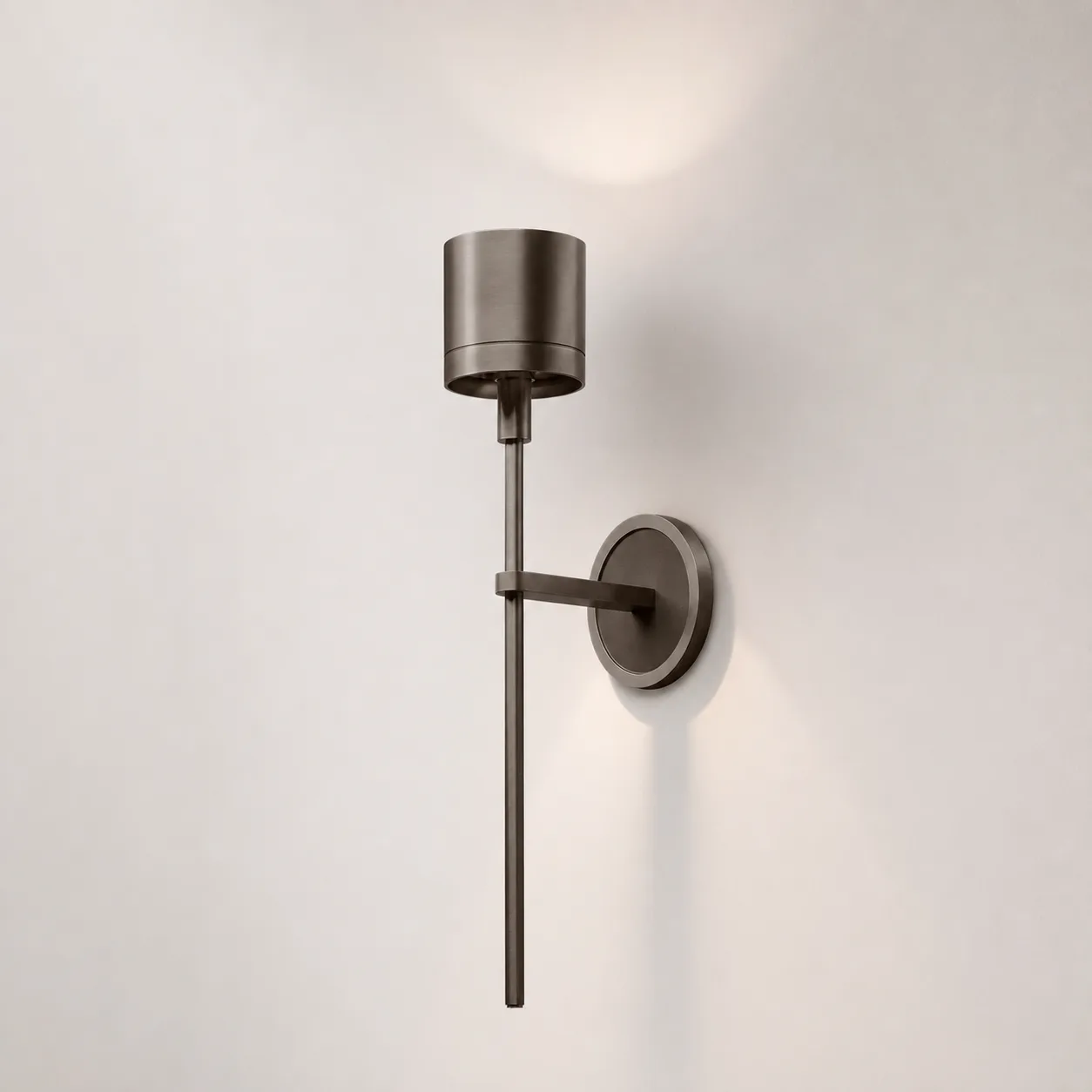 Aged Bronze Cylinder Wall Sconce image 2