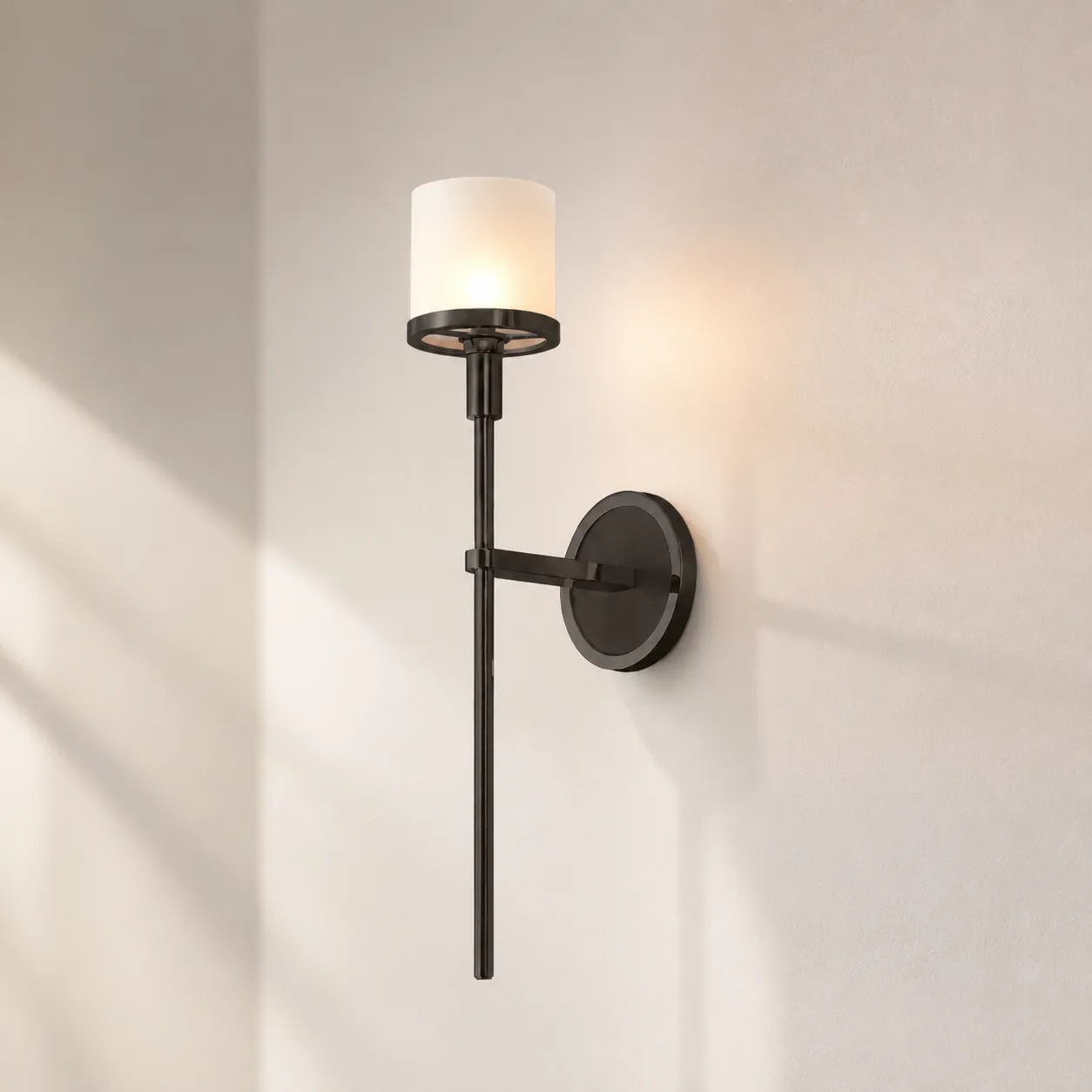 Aged Bronze Cylinder Wall Sconce image 6