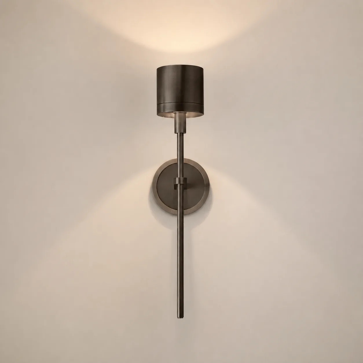 Aged Bronze Cylinder Wall Sconce image 4