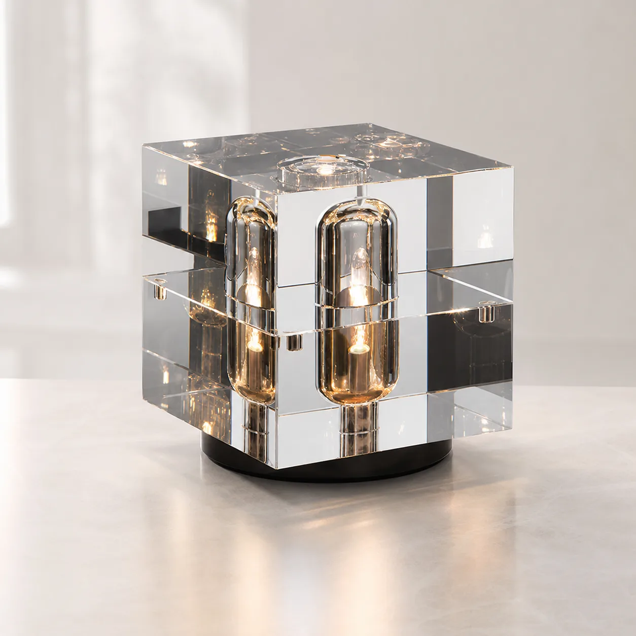Prismatic Crystal Cube Table Lamp custom table lamp