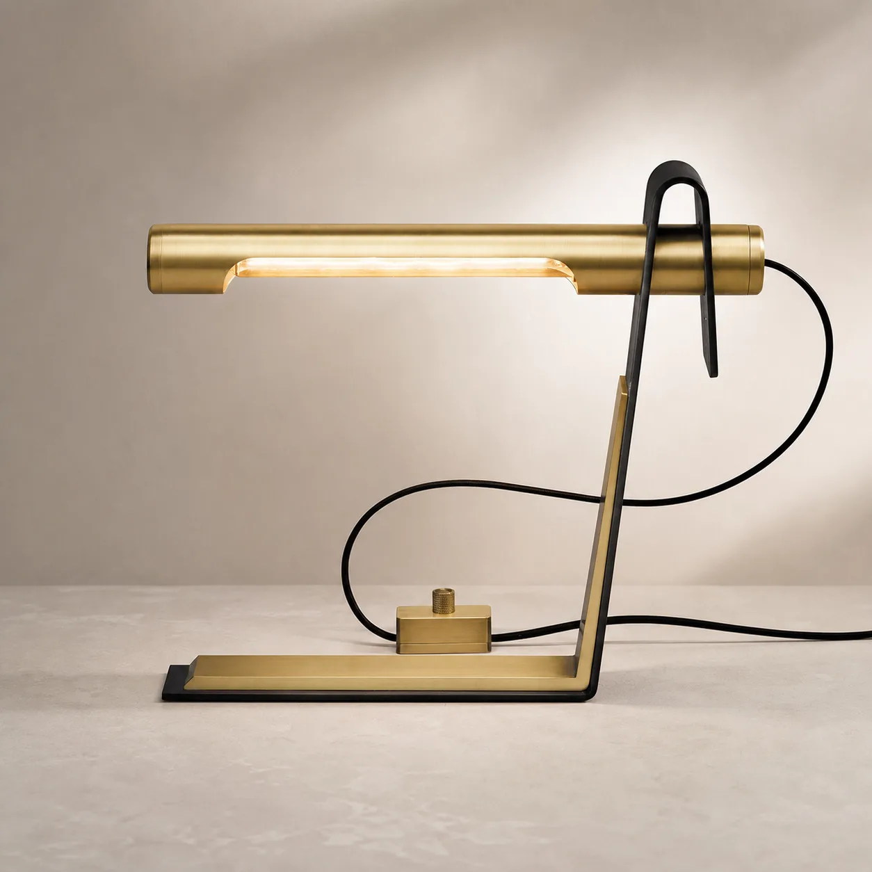 Sleek Brass Linear Table Lamp custom table lamp
