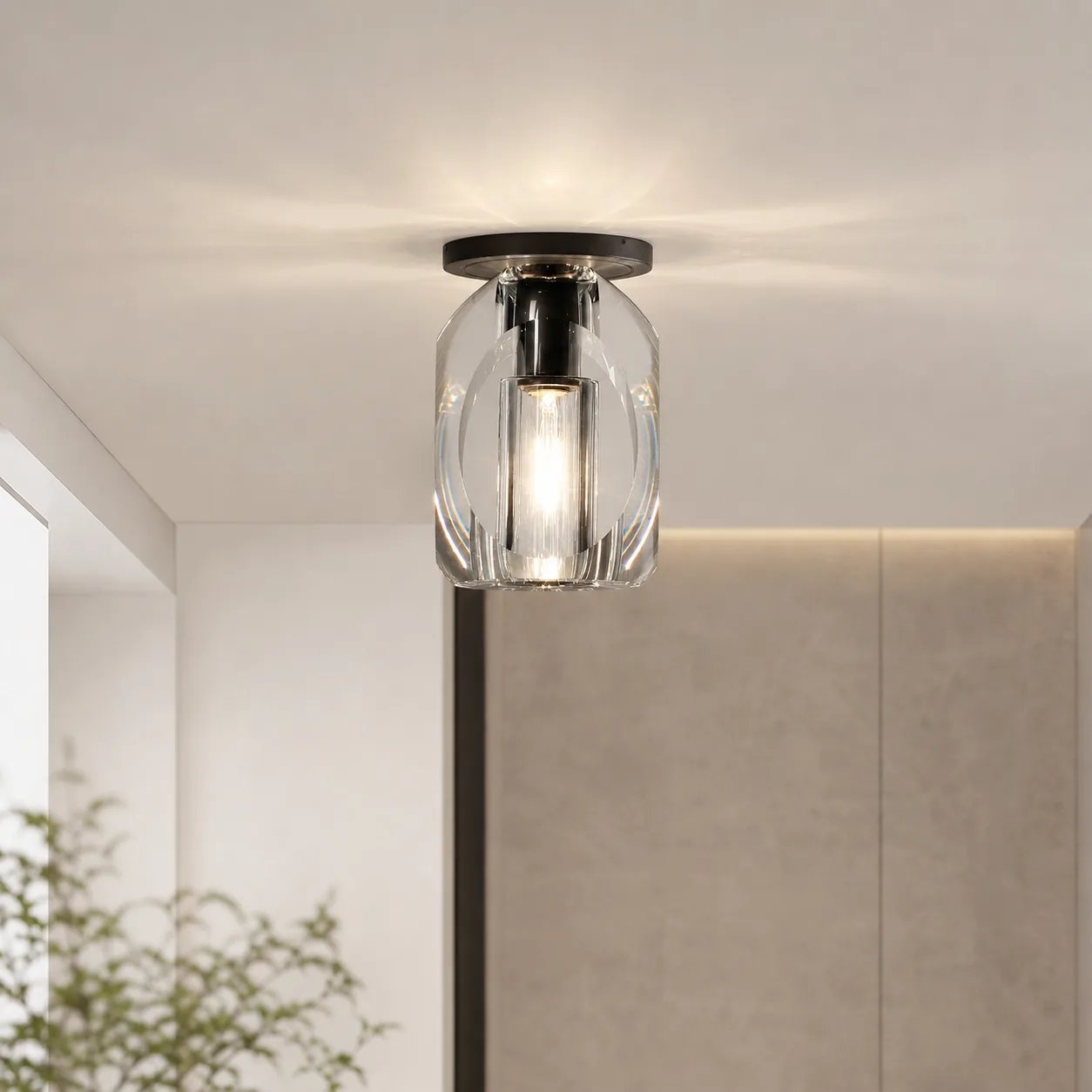Faceted Glass Flush Mount Light image 3