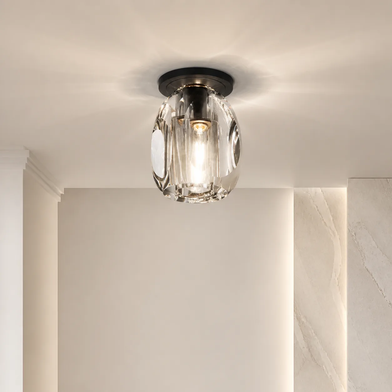 Faceted Glass Flush Mount Light custom flushmounts