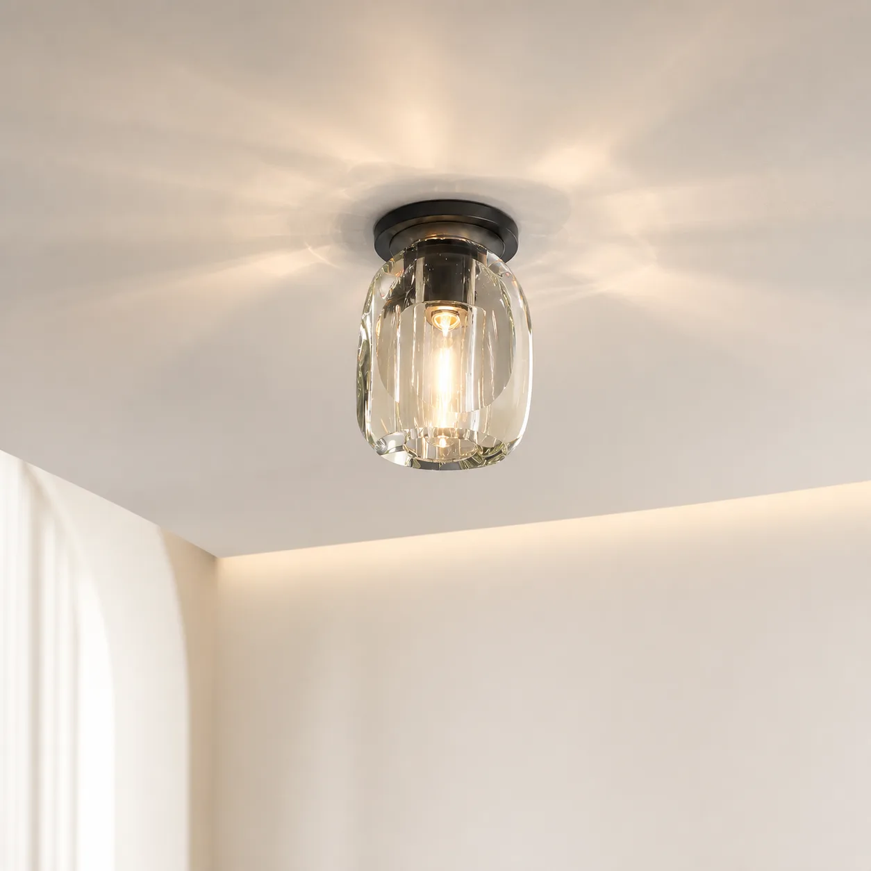 Faceted Glass Flush Mount Light image 5