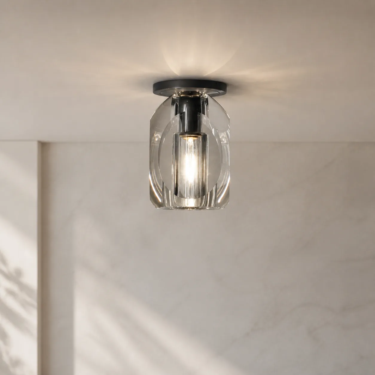 Faceted Glass Flush Mount Light image 4