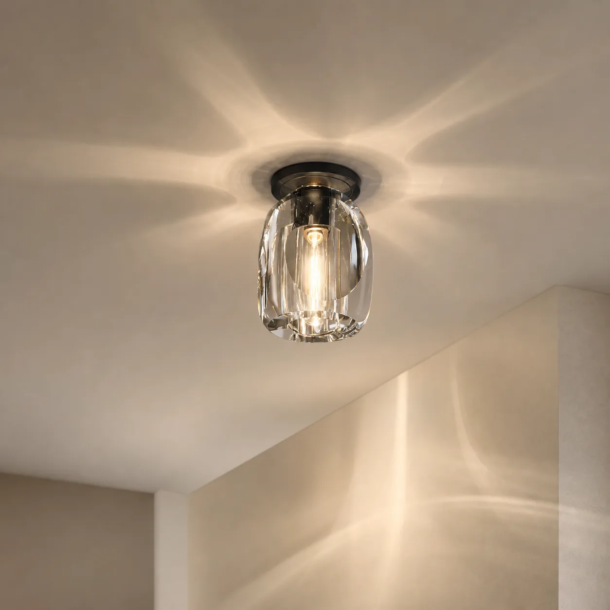 Faceted Glass Flush Mount Light image 6