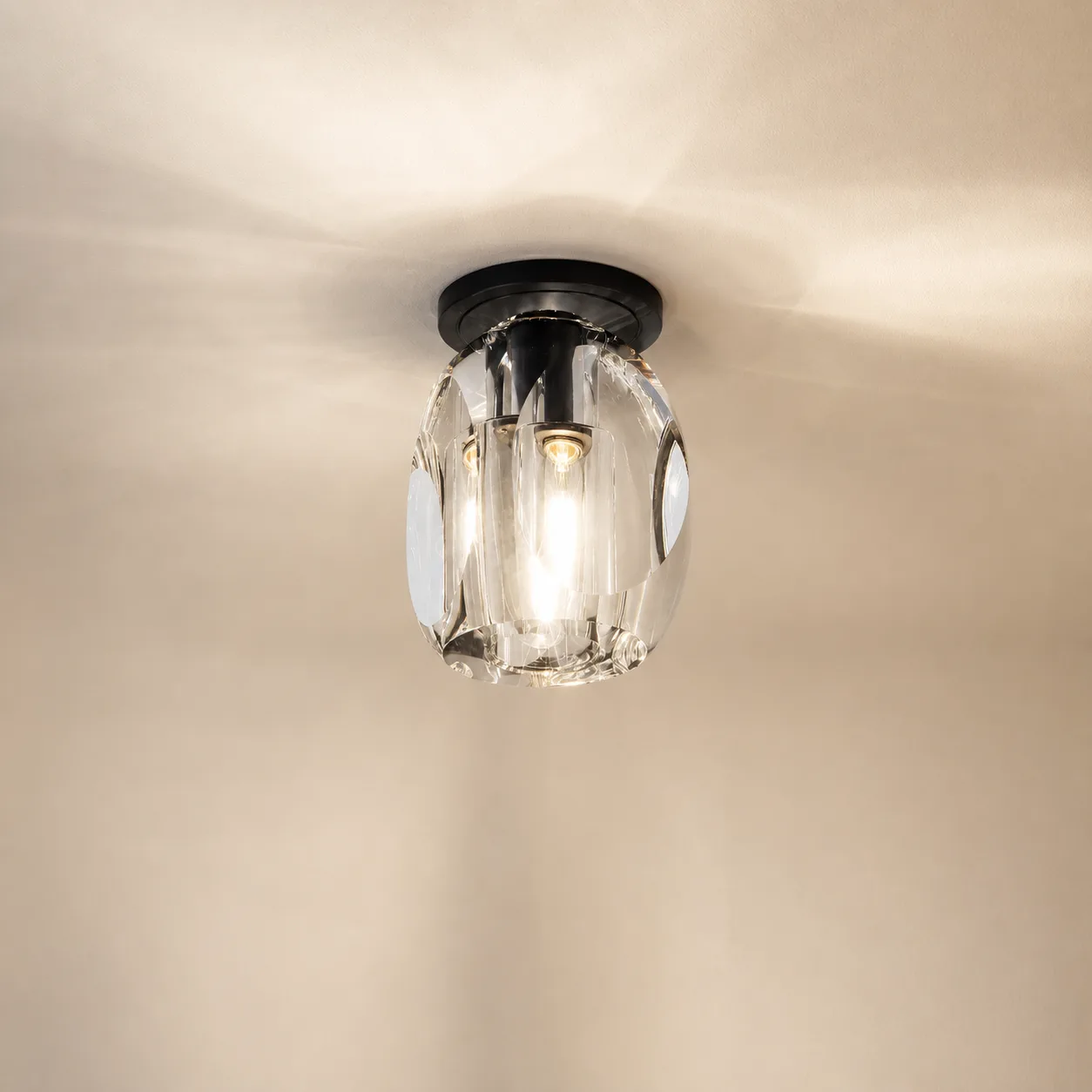 Faceted Glass Flush Mount Light image 2