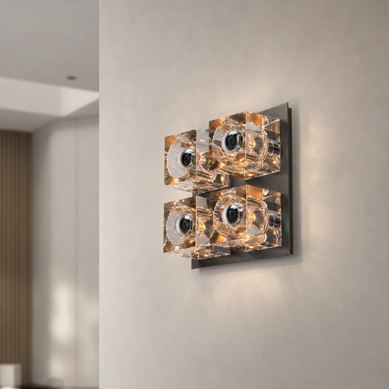 Luminous Crystal Cube Flushmount image 3