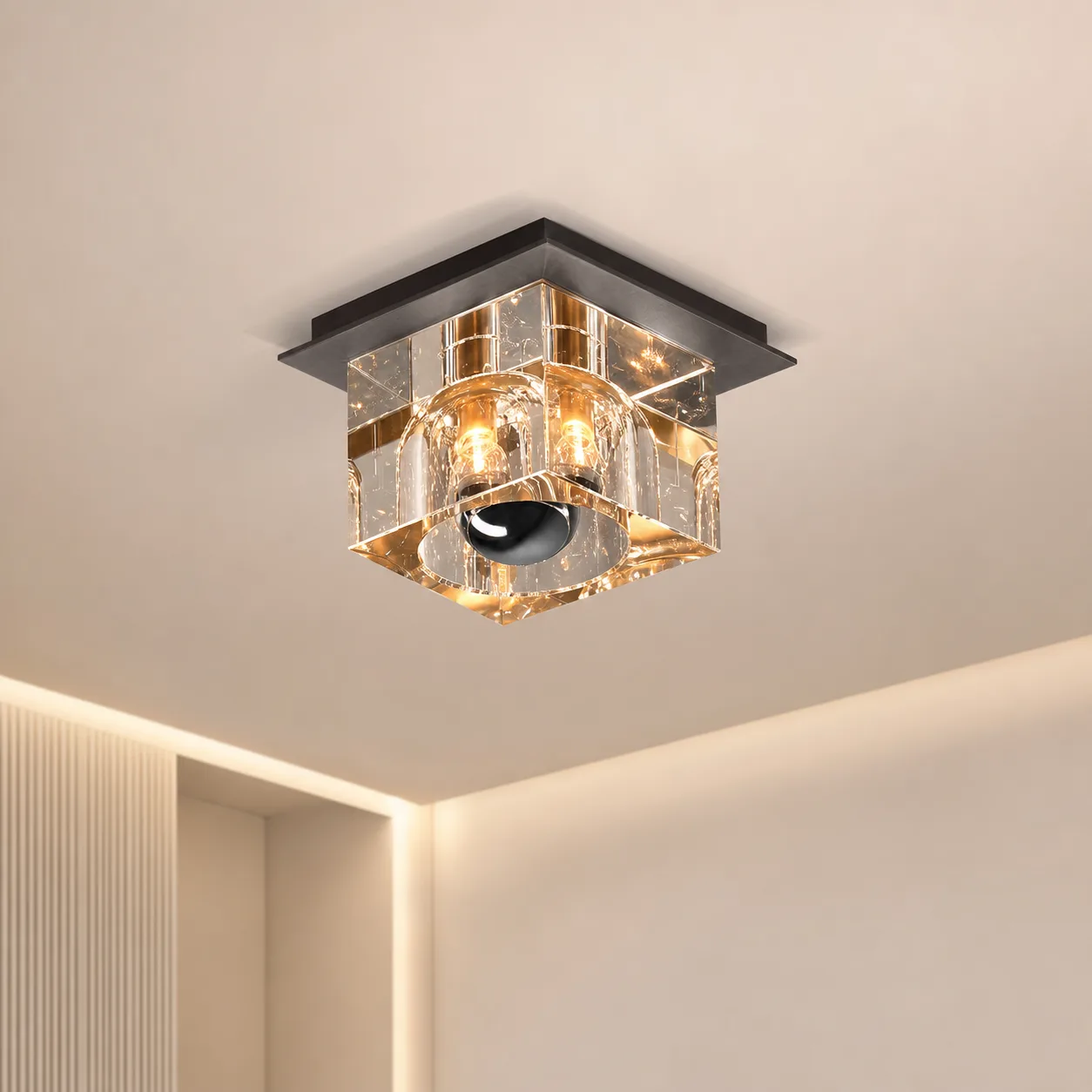 Lustrous Crystal Cube Wall Sconce custom sconces