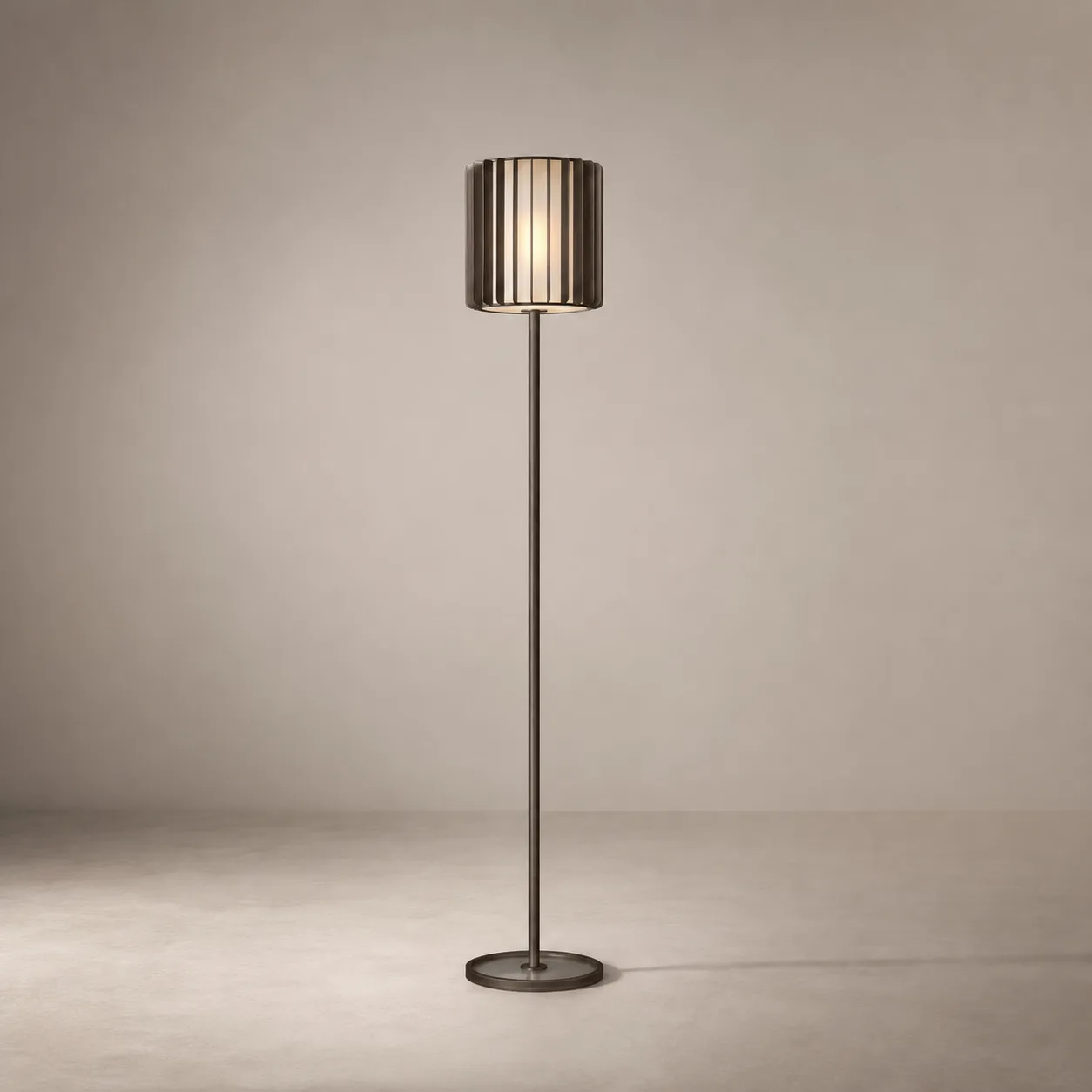 Smoked Ribbed Metal Floor Lamp image 6