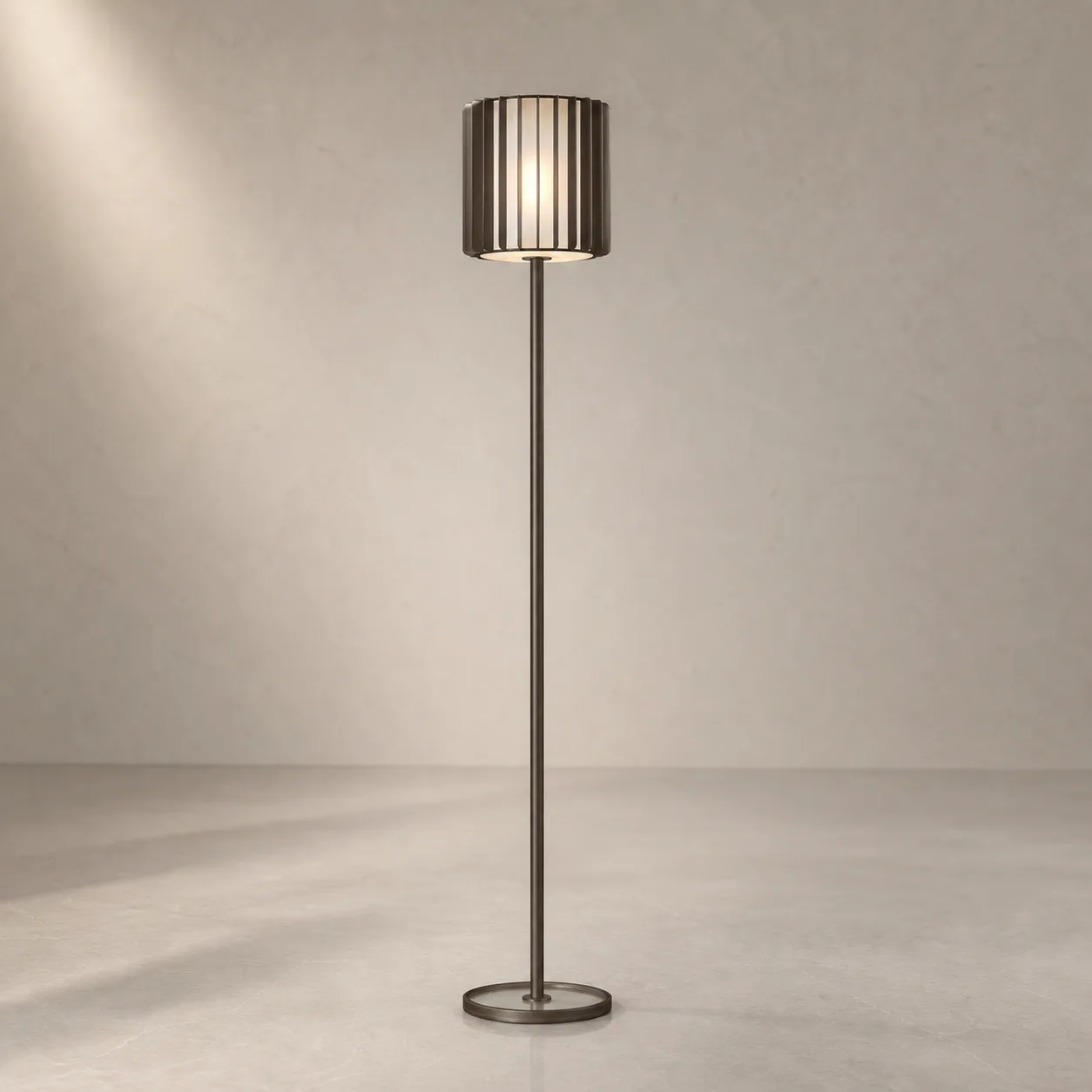 Smoked Ribbed Metal Floor Lamp image 5