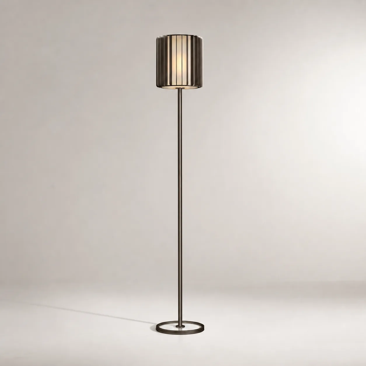 Smoked Ribbed Metal Floor Lamp image 3