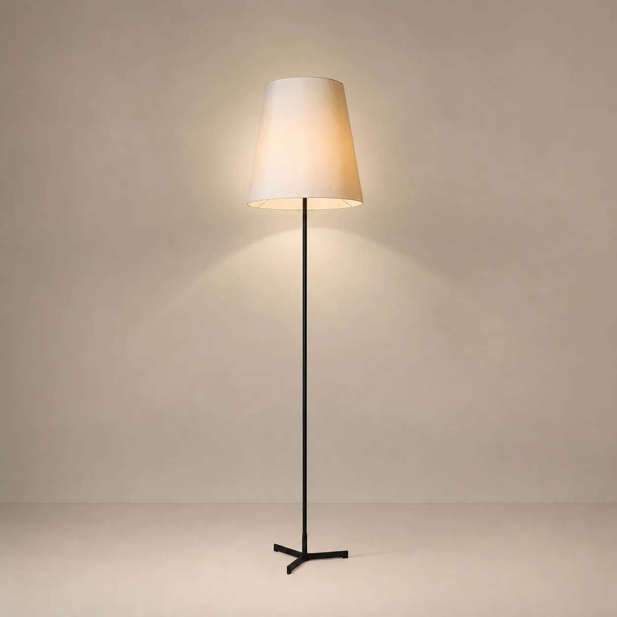 Linen Shade Minimal Floor Lamp image 2